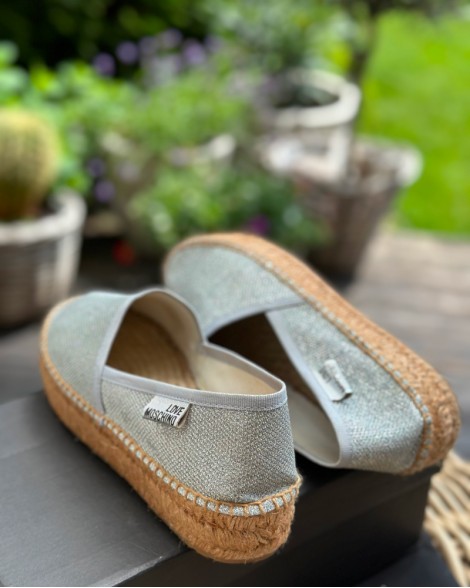 Espadrilky dámské Love Moschino stříbrné